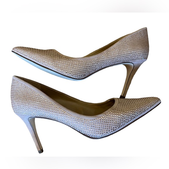 14th & Union Shoes - 14th & Union Rose Gold Glitter Crystal Stiletto Heels Size 10M 3.5” Heel Sparkly